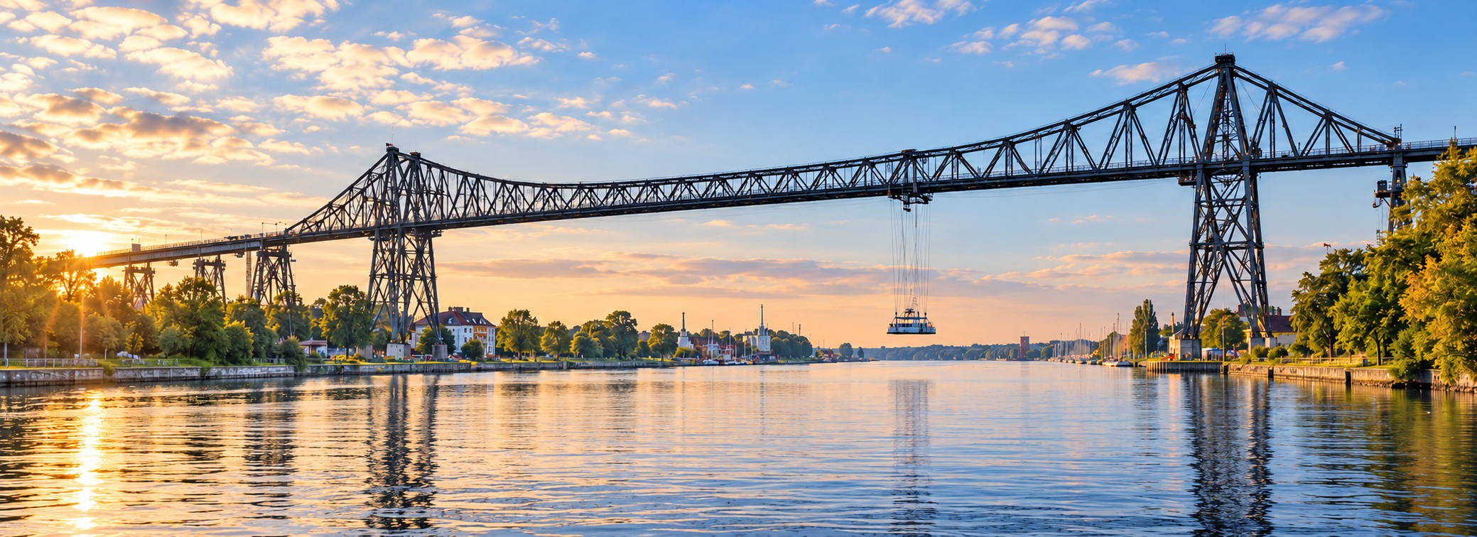 Rendsburger Hochbrücke über dem Nord-Ostsee-Kanal